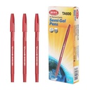 Lapicera semigel x12, ROJO, punta 0.5, en caja, BEIFA