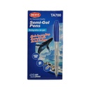 Lapicera semigel x12, AZUL, punta fina, en caja, BEIFA