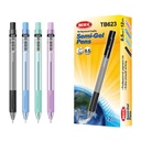 Lapicera de gel x12, NEGRO, punta 0.5, retráctil, en caja BEIFA