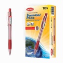 Lapicera de gel x12, ROJO, punta 0.7, retráctil, en caja BEIFA