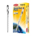 Lapicera semigel x12, NEGRO, punta 0.5, en caja, BEIFA