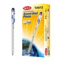 Lapicera semigel x12, AZUL, punta 0.5, en caja, BEIFA