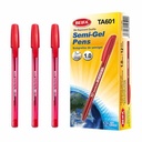 Lapicera semigel x12, ROJO, punta 1.0, en caja, BEIFA