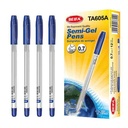 Lapicera semigel x12, AZUL, punta 0.7, en caja, BEIFA