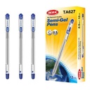 Lapicera semigel x12, AZUL, punta 0.5, en caja, BEIFA