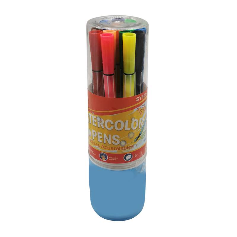 [E3587] Marcadores acuarelables x12, lavables, en tubo de plástico, BEIFA