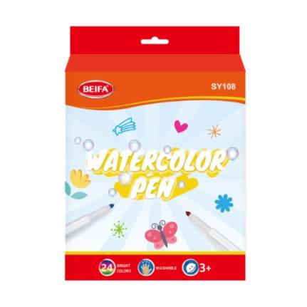 [E3590] Marcadores acuarelables x24, lavables, en caja BEIFA