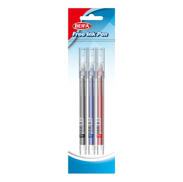 [E3606] Lapicera tinta líquida x3, SURTIDO, punta 0.5, en bolsa, BEIFA