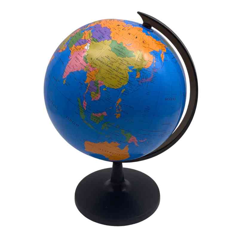 Globo terráqueo 32cm, de plástico, en caja