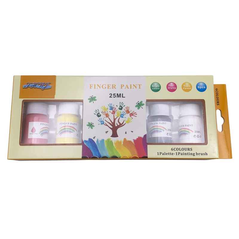 Pintura de dedos x6, 25ml, en caja