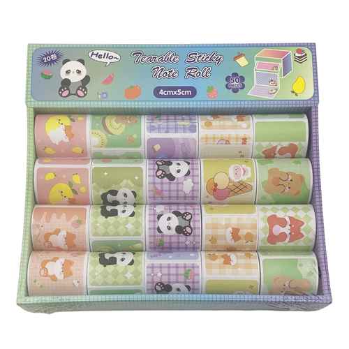 [E3689] Etiqueta autoadhesiva con diseño x50 en rollo, CAJA x20 rollos, para regalos o mensajes