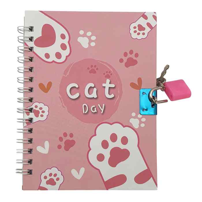 [E3701] Diario íntimo con candado, varios diseños de gatos