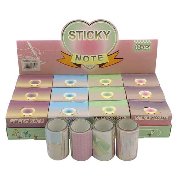 [E3708] Etiqueta autoadhesiva con diseño x50 en rollo, CAJA x12 rollos, para regalos o mensajes