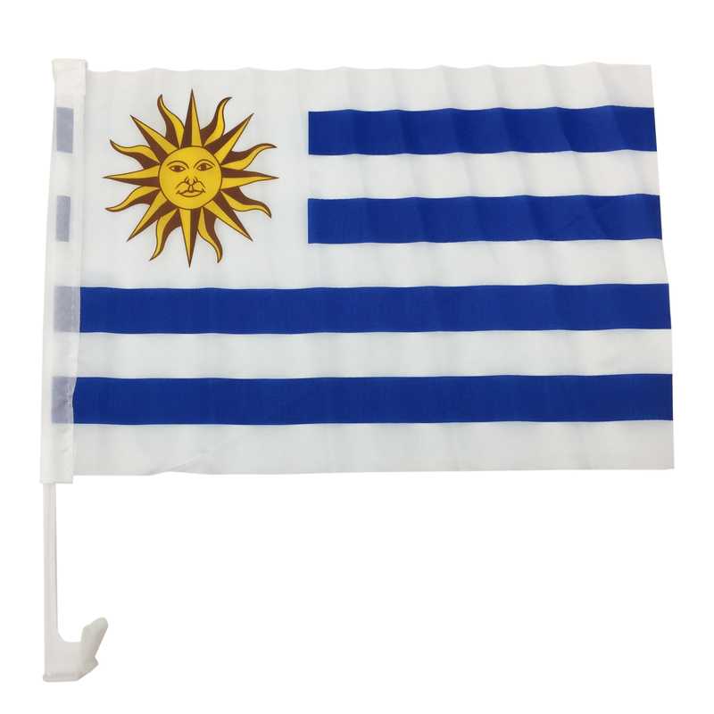 [G0406C] Bandera con soporte para auto 30x45cm, URUGUAY