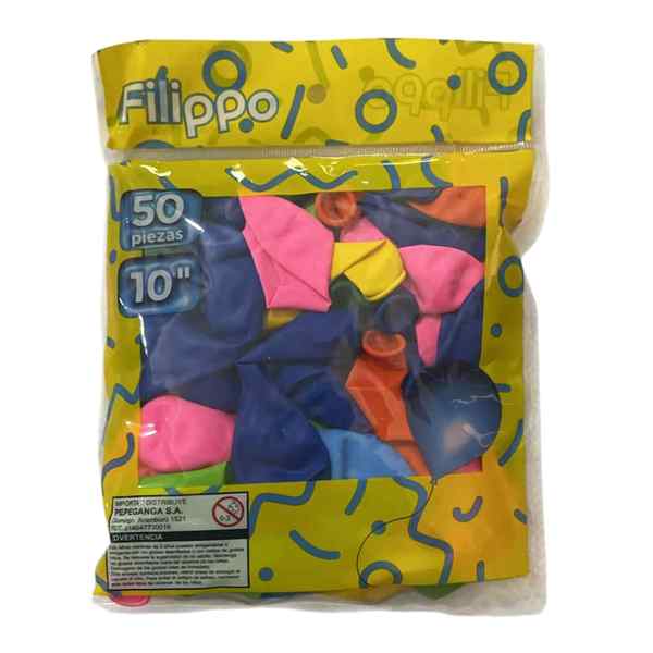 [G1154A] Globo FILIPPO 10" multicolor, bolsa x50