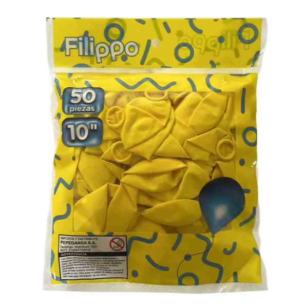[G1154E] Globo FILIPPO 10" amarillo, bolsa x50