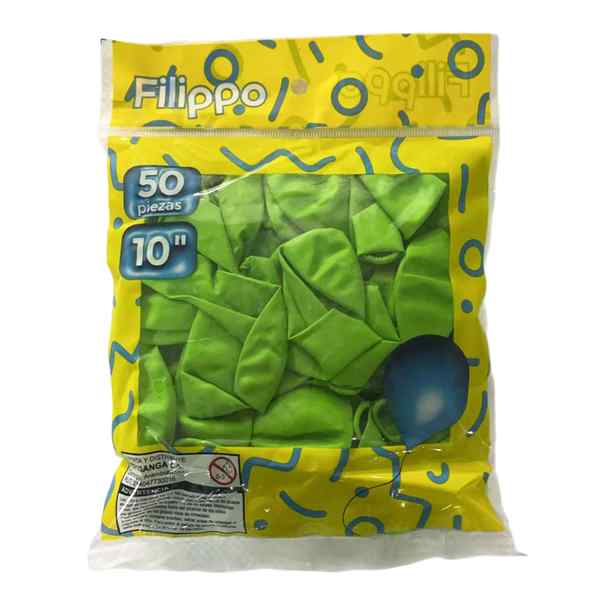 [G1154J] Globo FILIPPO 10" verde, bolsa x50
