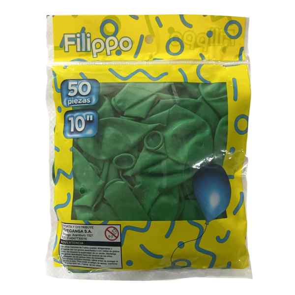 [G1154M] Globo FILIPPO 10" verde oscuro, bolsa x50