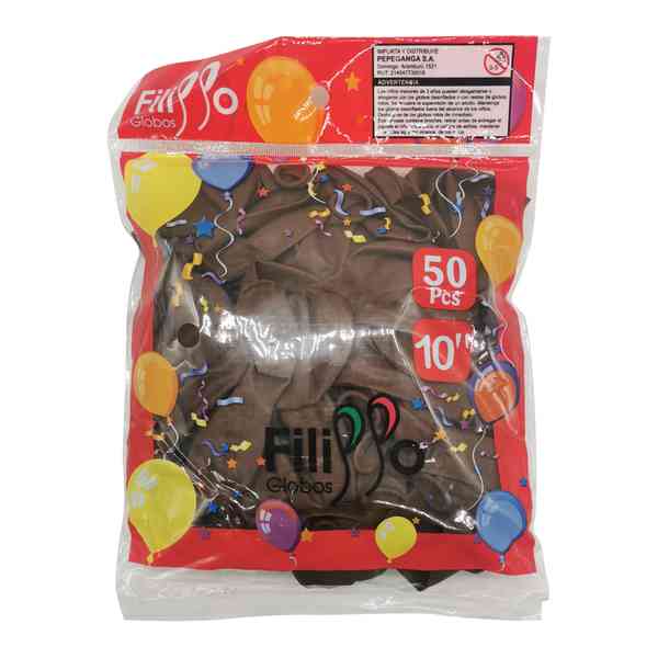 Globo FILIPPO 10" marrón oscuro, bolsa x50