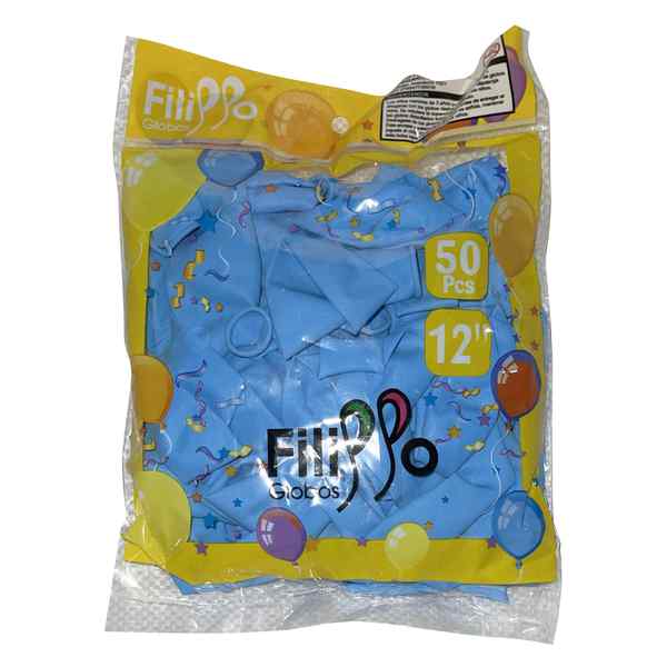 [G1156J] Globo FILIPPO 12" celeste, bolsa x50