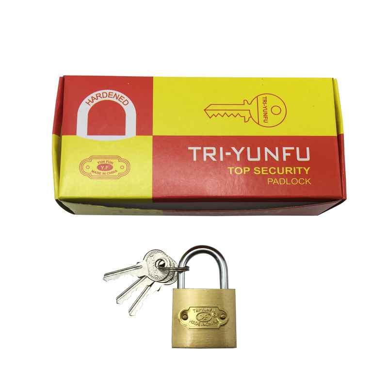 [G1421] Candado 32mm dorado, con 3 llaves, CAJA x6