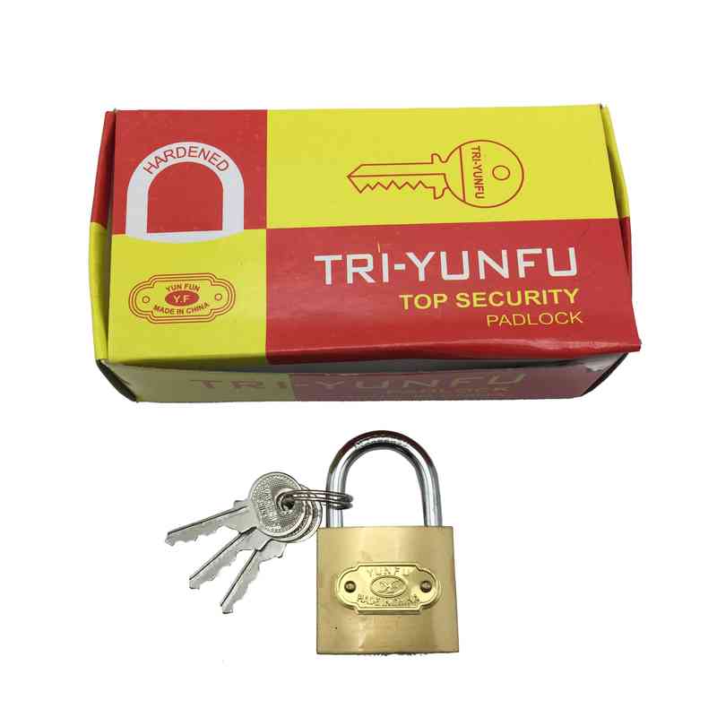 [G1422] Candado 38mm dorado, 3 llaves, CAJA x6