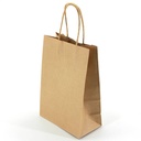 Bolsa de papel marrón con asa, chica, PACK x12