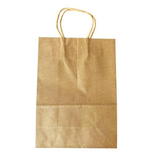 [G1734] Bolsa de papel marrón con asa, grande, PACK x12