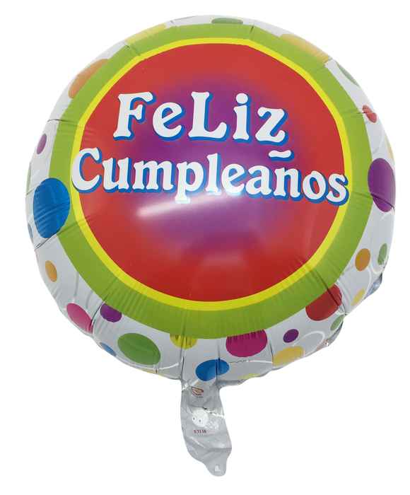 Globo metalizado feliz cumpleaños, PACK x10