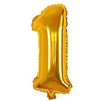 [G1906A] Globo Filippo 32" metalizado N°1 dorado, en bolsa