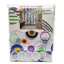 Cortina de baño con 12 aros de plástico, de poliéster, varios diseños, en bolsa