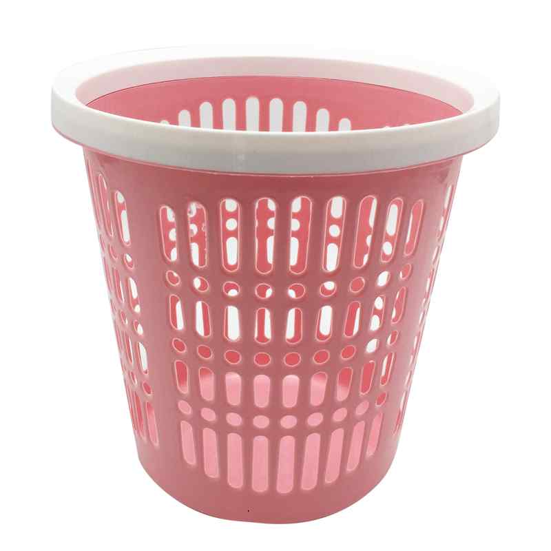 [G1934] Papelera de plástico calada, con aro para fijar bolsa, varios colores