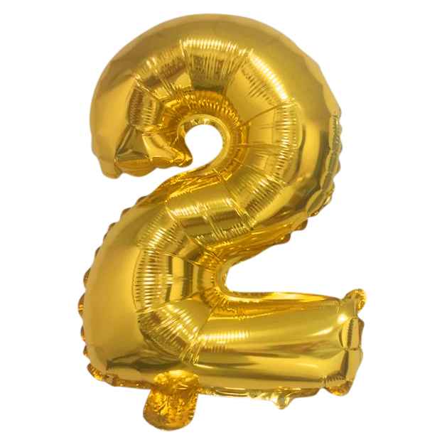 [G1945C] Globo Filippo 16" metalizado, N°2 dorado, en bolsa
