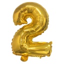 Globo Filippo 16" metalizado, N°2 dorado, en bolsa