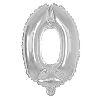 Globo Filippo 16" metalizado, N°0 plateado, en bolsa