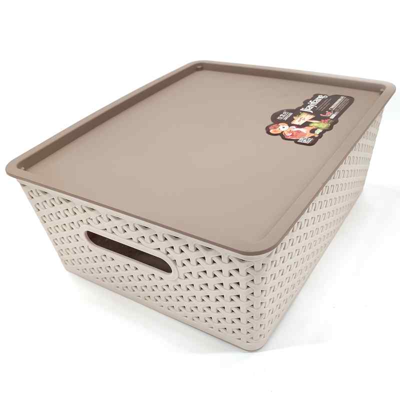 [G1983] Caja organizadora de plástico, con tapa, 29x13x35cm
