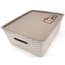 Caja organizadora de plástico, con tapa, 29x13x35cm