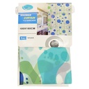 Cortina de baño con 12 aros de plástico, de EVA, varios diseños, en bolsa