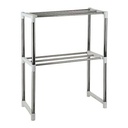 Mueble organizador de metal, multiuso extensible, 2 estantes, en caja