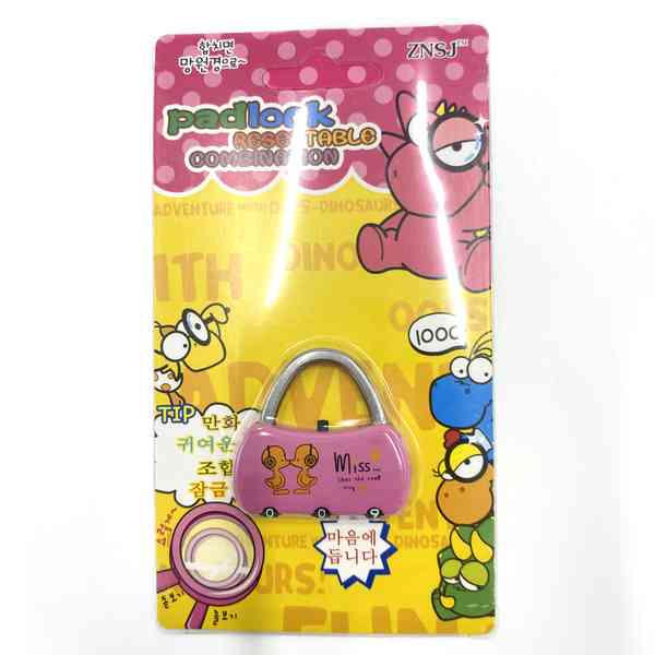 [G2039] Candado de combinación, diseño infantil, en blister