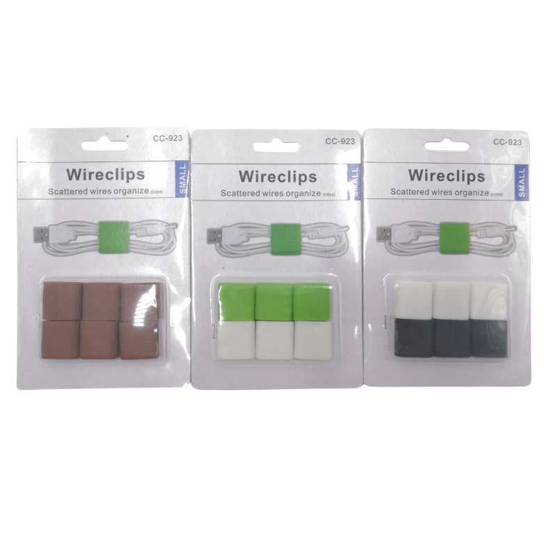 [G2108] Organizador sujetador de cables, x6 bandas, en blister, varios colores