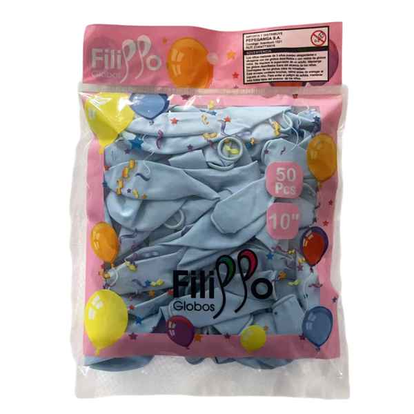 [G2256C] Globo Filippo 10" pastel celeste, bolsa x50