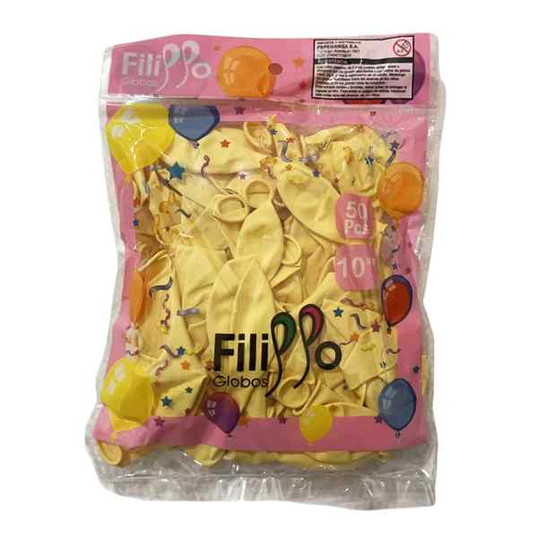 Globo Filippo 10" pastel amarillo, bolsa x50