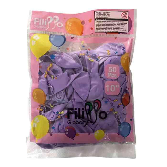 [G2256F] Globo Filippo 10" pastel violeta, bolsa x50