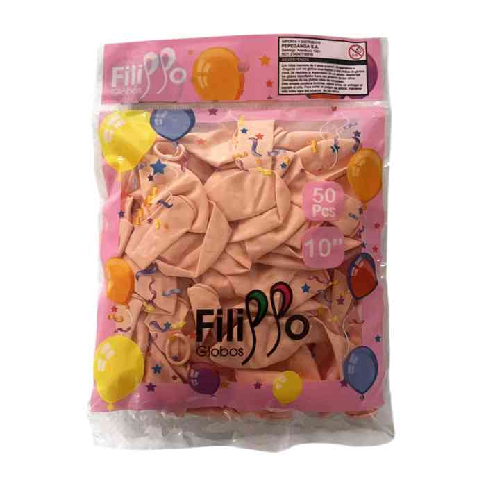 Globo Filippo 10" pastel salmón, bolsa x50