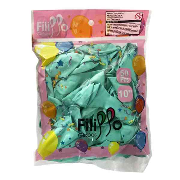 [G2256H] Globo Filippo 10" pastel verde oscuro, bolsa x50