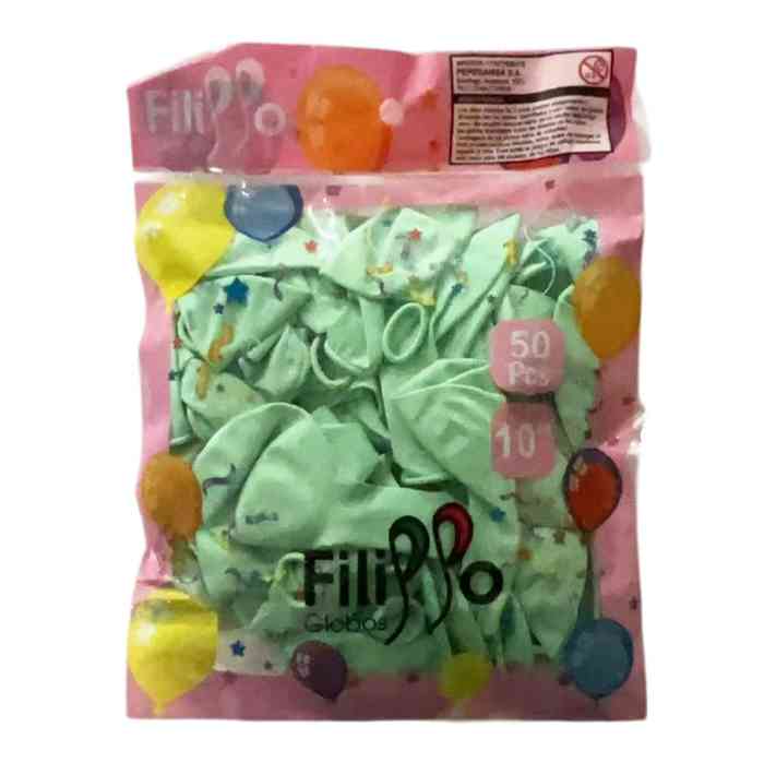 [G2256I] Globo Filippo 10" pastel verde claro, bolsa x50