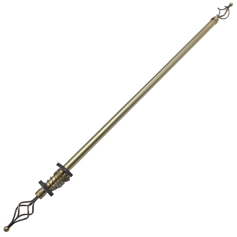 [G2257] Barrote extensible de hierro para cortina, con argollas, 1m a 2m, 3 colores en caja