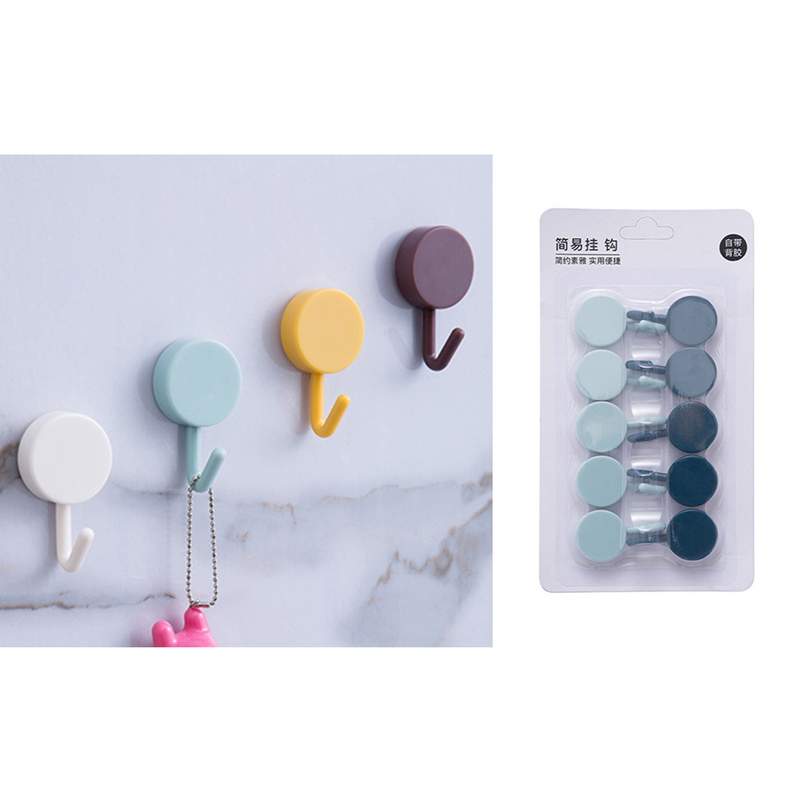 [G2364] Gancho multiuso autoadhesivo x10, en blister, varios colores