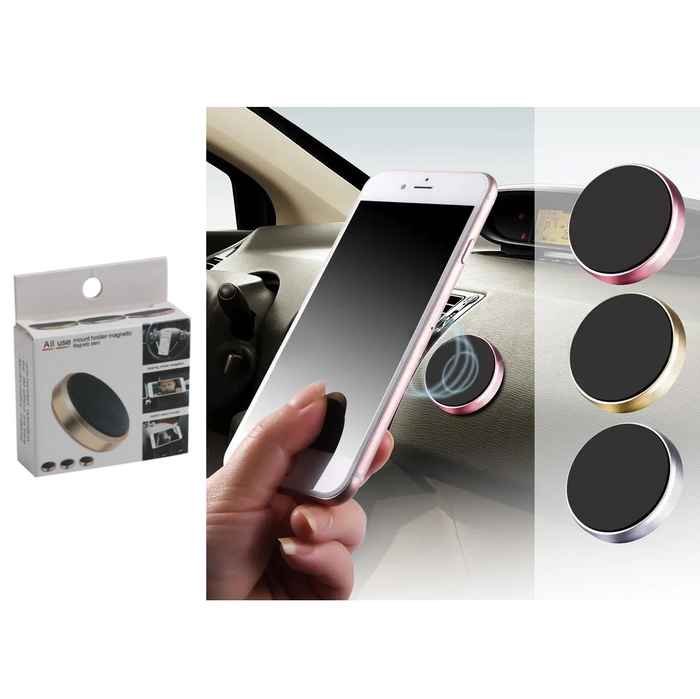 Soporte de celular para auto, autoadhesivo magnético, en caja